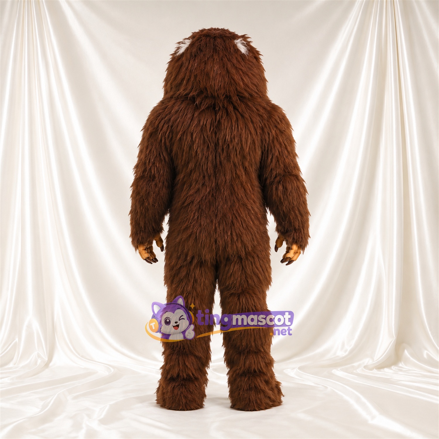 Costume de mascotte Bigfoot – marron – Fourrure hirsute; Visage Costume de mascotte Bigfoot – marron – Fourrure hirsute; Visage
