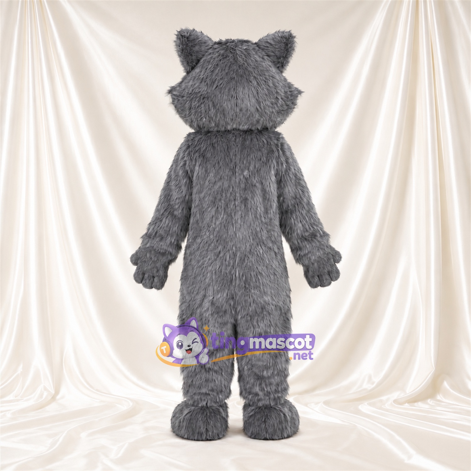 Costume de mascotte Raton laveur – gris – Masque autour des yeux (noir); Joues (blanc) Costume de mascotte Raton laveur – gris – Masque autour des yeux (noir); Joues (blanc)