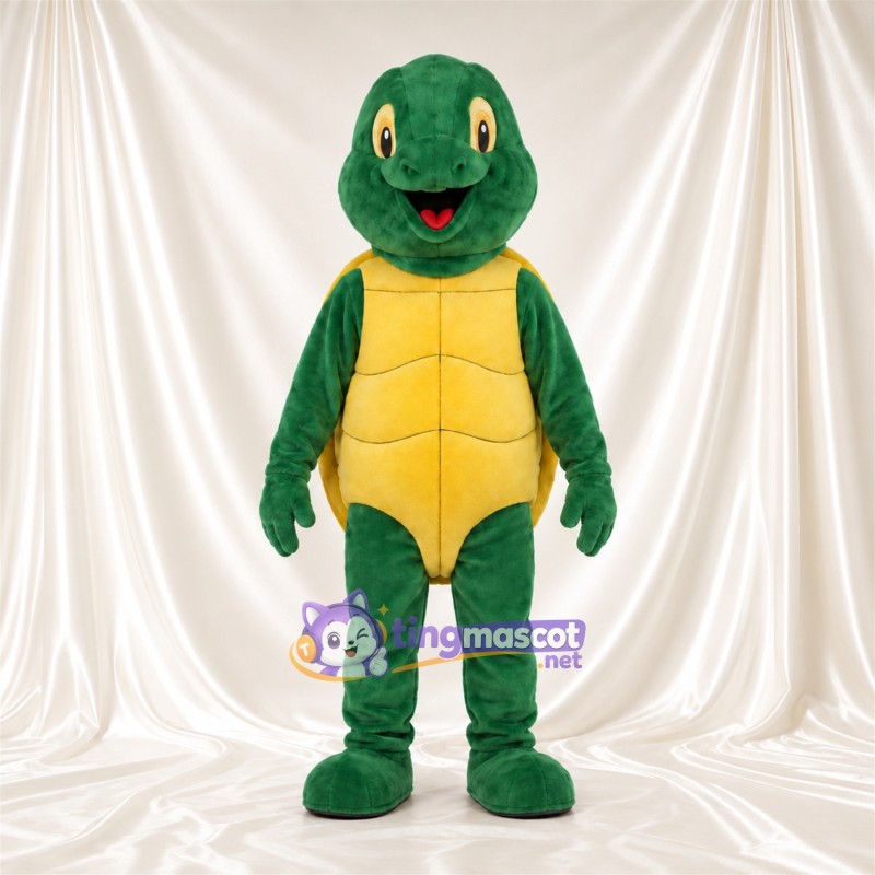 Green Turtle Mascot Costume - Yellow Segmented Belly Green Turtle Mascot Costume - Yellow Segmented Belly