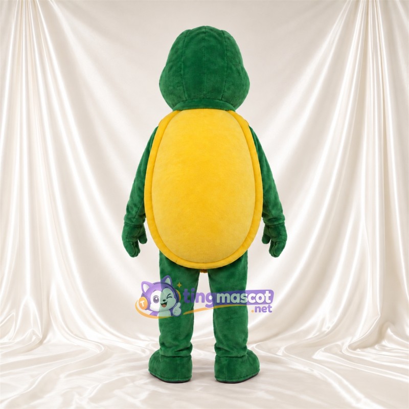 Green Turtle Mascot Costume - Yellow Segmented Belly Green Turtle Mascot Costume - Yellow Segmented Belly
