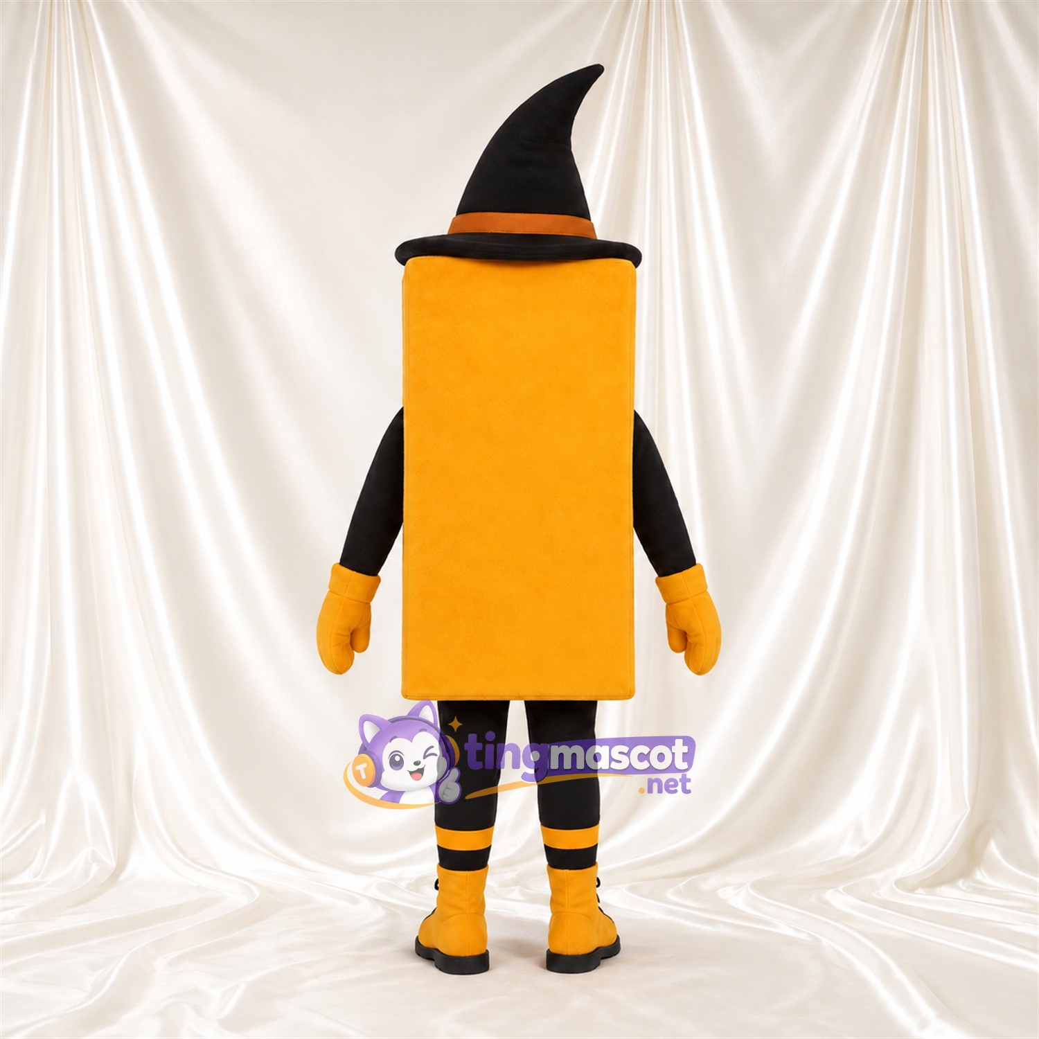 Costume de mascotte Brique de construction – orange – Chapeau (noir); Chaussettes (rayé) Costume de mascotte Brique de construction – orange – Chapeau (noir); Chaussettes (rayé)