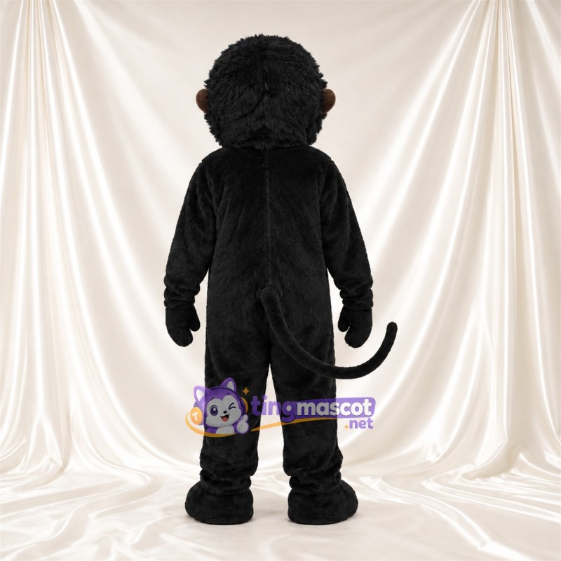 Black Monkey Mascot Costume - Brown Face and Long Tail Black Monkey Mascot Costume - Brown Face and Long Tail