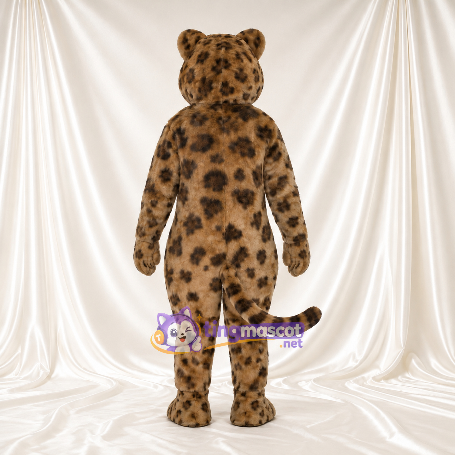 Brown Leopard Mascot Costume - Blue Eyes and Large Rosette Spots Brown Leopard Mascot Costume - Blue Eyes and Large Rosette Spots