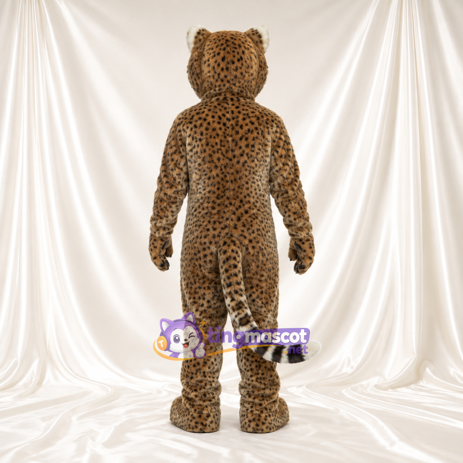 Brown Cheetah Mascot Costume - Cream Chest and Ringed Tail Brown Cheetah Mascot Costume - Cream Chest and Ringed Tail
