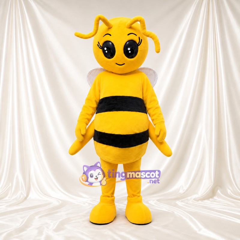 Costume de mascotte Abeille – jaune – Corps (noir); Antennes (courbé) Costume de mascotte Abeille – jaune – Corps (noir); Antennes (courbé)