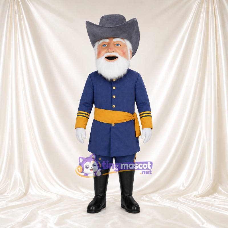 Costume de mascotte Capitaine barbu – selon la photo – Uniforme (bleu); Chapeau (noir) Costume de mascotte Capitaine barbu – selon la photo – Uniforme (bleu); Chapeau (noir)