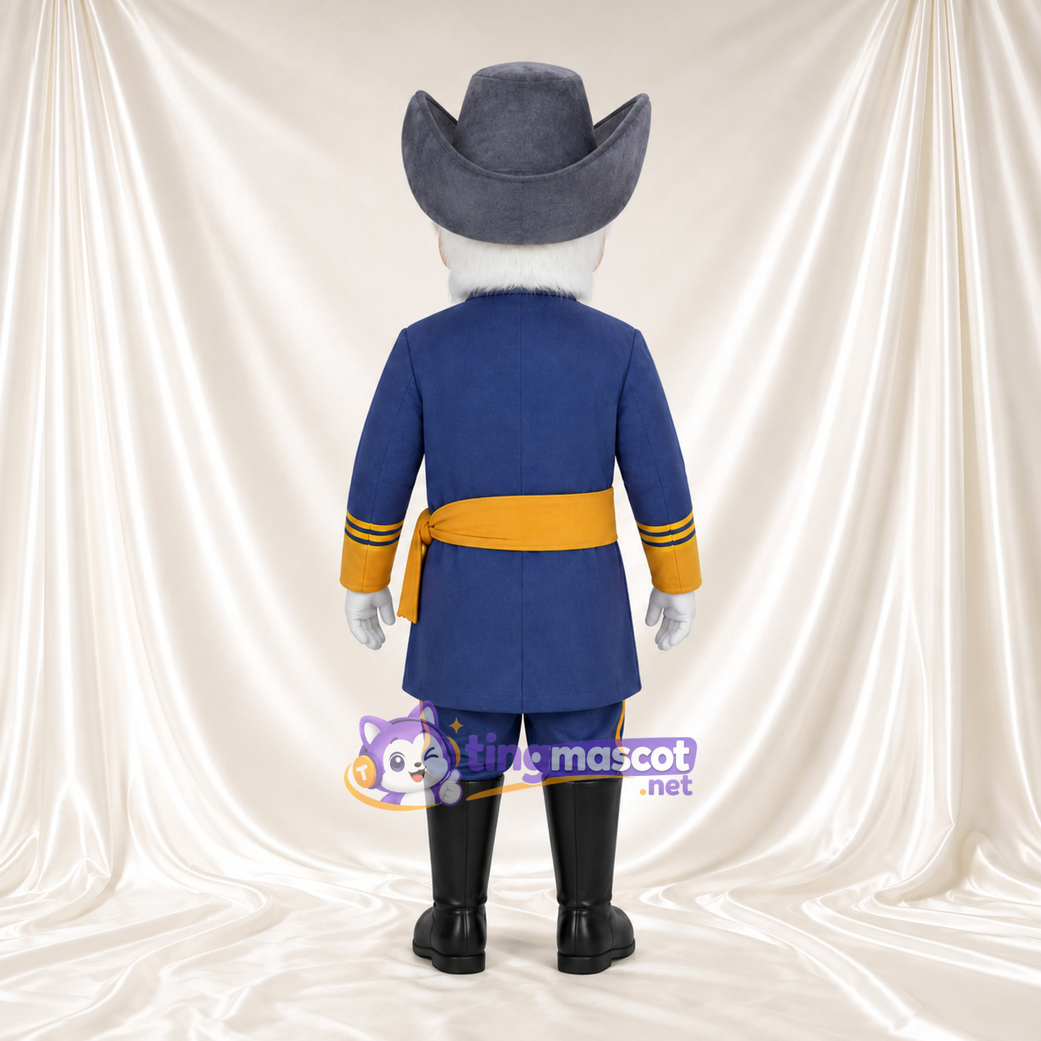 Costume de mascotte Capitaine barbu – selon la photo – Uniforme (bleu); Chapeau (noir) Costume de mascotte Capitaine barbu – selon la photo – Uniforme (bleu); Chapeau (noir)