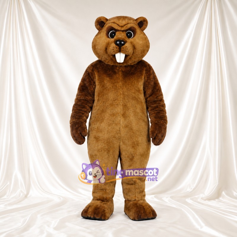 Costume de mascotte Castor – marron – Devant (grand); Dents; Ventre (brun clair) Costume de mascotte Castor – marron – Devant (grand); Dents; Ventre (brun clair)