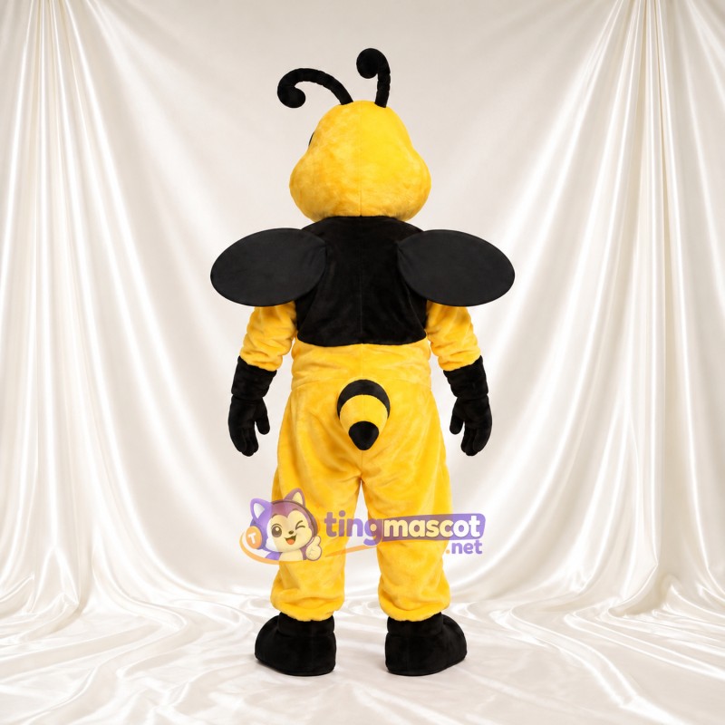 Costume de mascotte Abeille – jaune – Gilet (noir); Ailes (noir) Costume de mascotte Abeille – jaune – Gilet (noir); Ailes (noir)