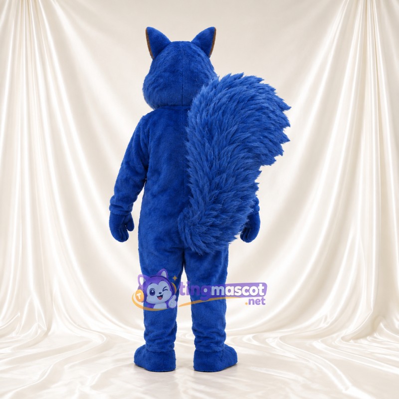 Blue Squirrel Mascot Costume - Tan Belly and Large Bushy Tail Blue Squirrel Mascot Costume - Tan Belly and Large Bushy Tail