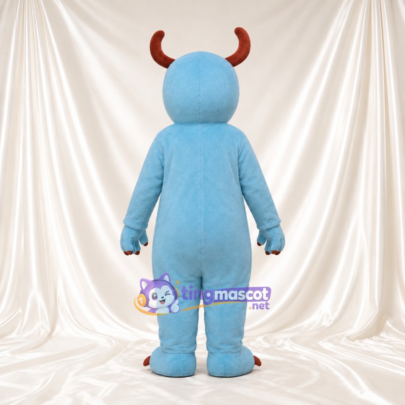 Costume de mascotte Monstre – bleu – Cornes (marron); Griffes Costume de mascotte Monstre – bleu – Cornes (marron); Griffes