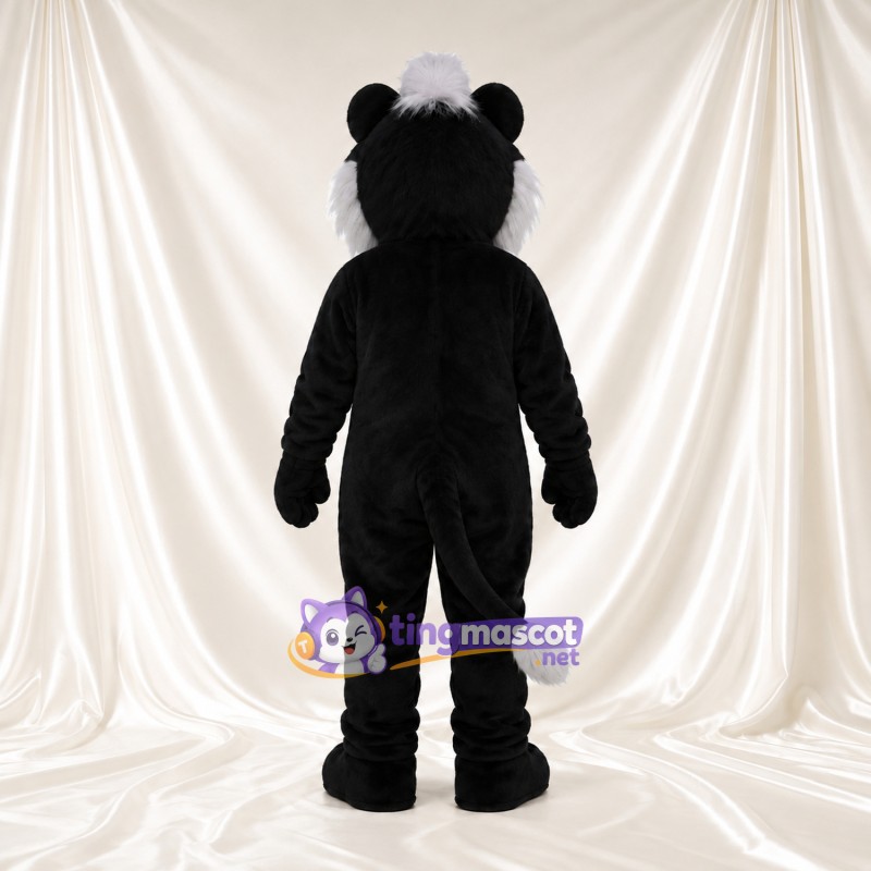 Black and White Skunk Mascot Costume - Gray Forelock and White Belly Black and White Skunk Mascot Costume - Gray Forelock and White Belly