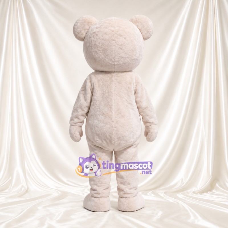 Costume de mascotte Ours – crème – Tête (rond)