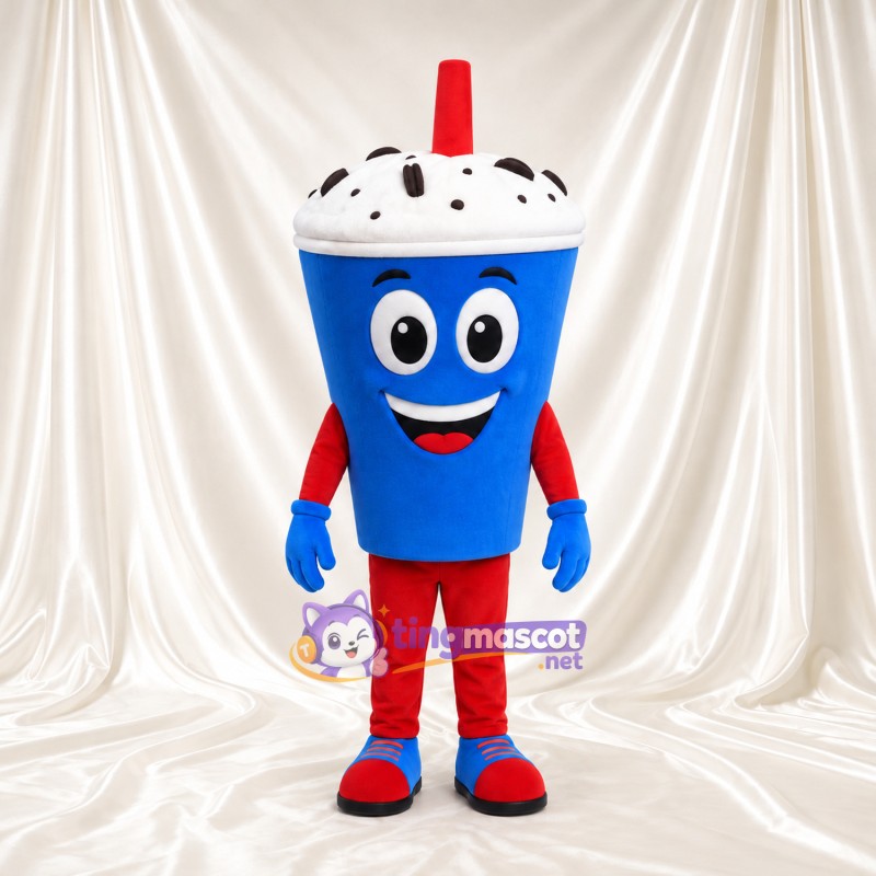 Costume de mascotte Gobelet de milkshake – bleu – Pantalon (rouge, rouge) Costume de mascotte Gobelet de milkshake – bleu – Pantalon (rouge, rouge)