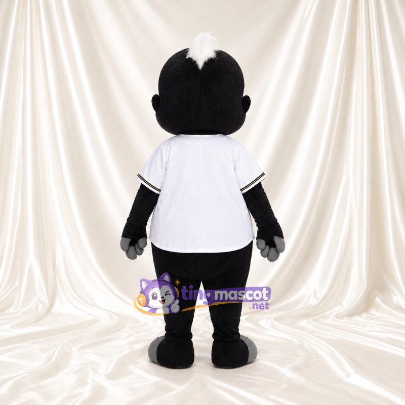 Costume de mascotte Mouffette – noir – Chemise (blanc); Joues (gris) Costume de mascotte Mouffette – noir – Chemise (blanc); Joues (gris)