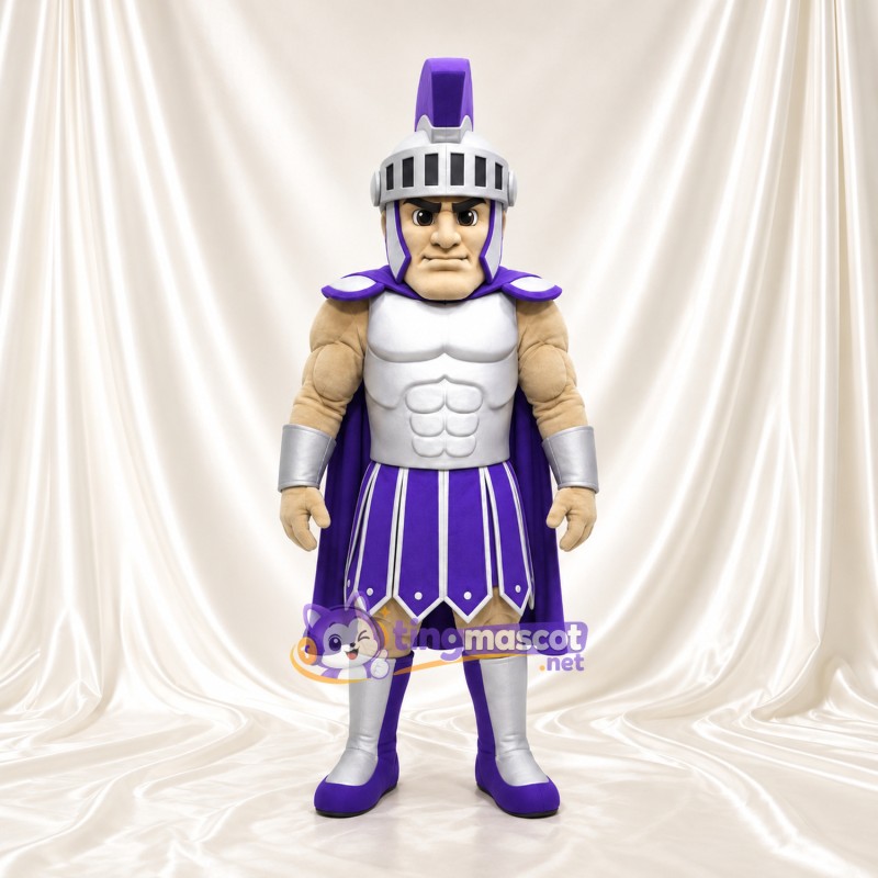 Costume de mascotte Guerrier romain – selon la photo – Armure (argenté); Cape (violet) Costume de mascotte Guerrier romain – selon la photo – Armure (argenté); Cape (violet)