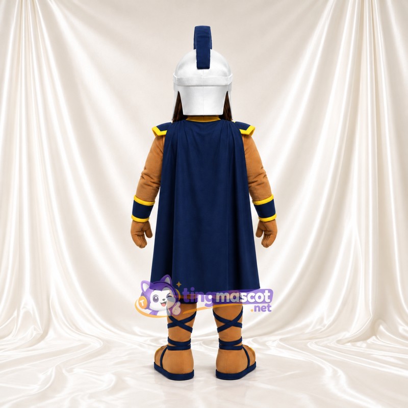 Costume de mascotte Guerrier romain – selon la photo – Armure (jaune); Cape (bleu)