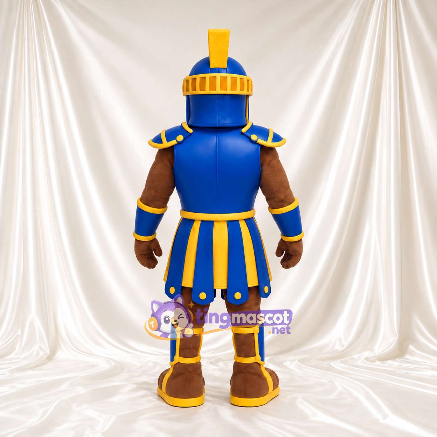 Costume de mascotte Guerrier romain – selon la photo – Armure (bleu); Bordure du casque (doré) Costume de mascotte Guerrier romain – selon la photo – Armure (bleu); Bordure du casque (doré)