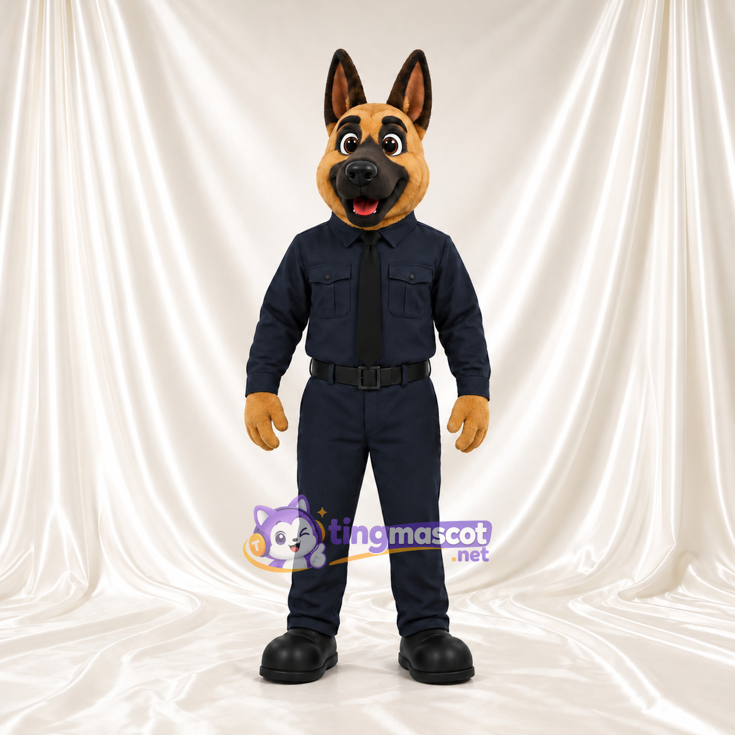 Costume de mascotte Berger allemand – selon la photo – Uniforme (noir); Ceinture Costume de mascotte Berger allemand – selon la photo – Uniforme (noir); Ceinture