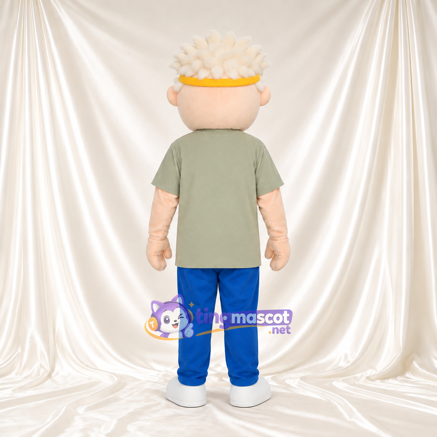 Maskottchenkostüm Jungenfigur – wie abgebildet – Hemd (gelb, grau, grün) Maskottchenkostüm Jungenfigur – wie abgebildet – Hemd (gelb, grau, grün)