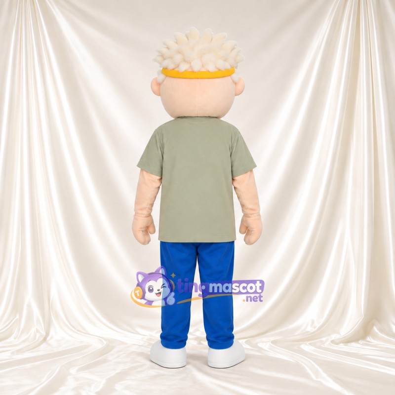 Maskottchenkostüm Jungenfigur – wie abgebildet – Hemd (gelb, grau, grün) Maskottchenkostüm Jungenfigur – wie abgebildet – Hemd (gelb, grau, grün)