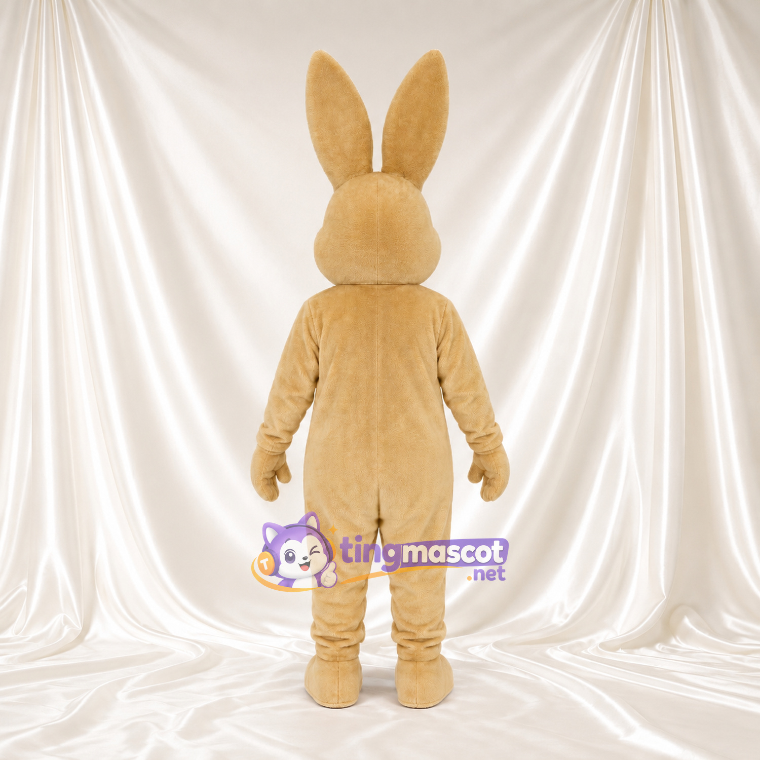Costume de mascotte Lapin – brun clair – Oreilles (long, dressé); Ventre (blanc) Costume de mascotte Lapin – brun clair – Oreilles (long, dressé); Ventre (blanc)