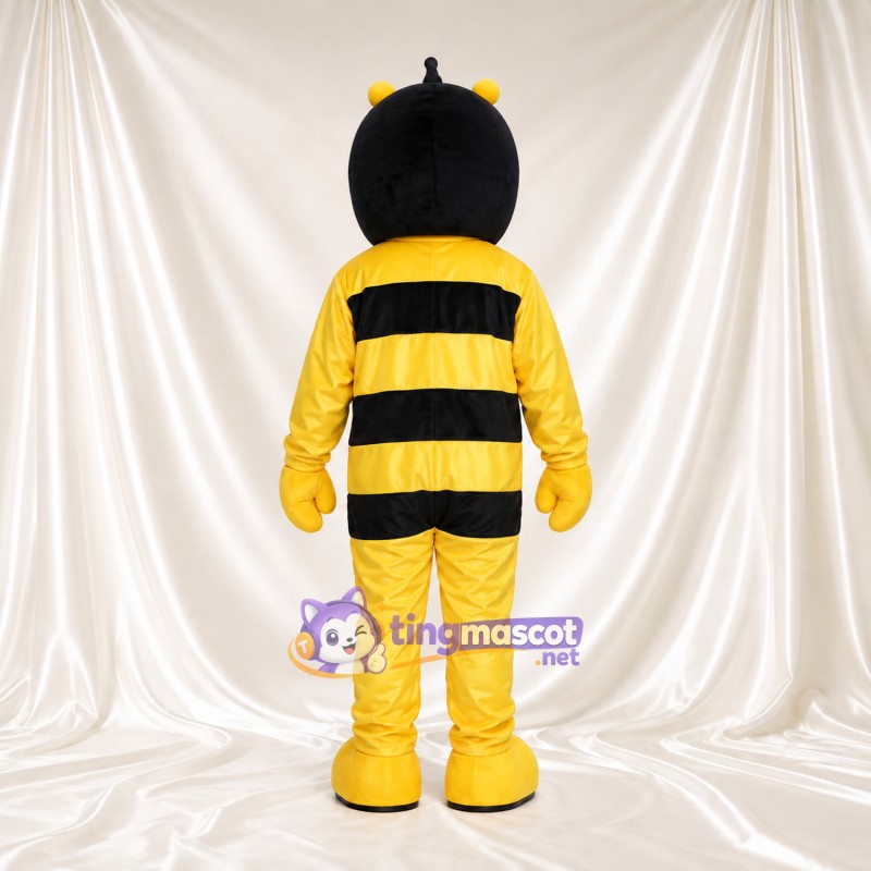Costume de mascotte Abeille – jaune – Visage (crème); Corps (noir); Rayures Costume de mascotte Abeille – jaune – Visage (crème); Corps (noir); Rayures
