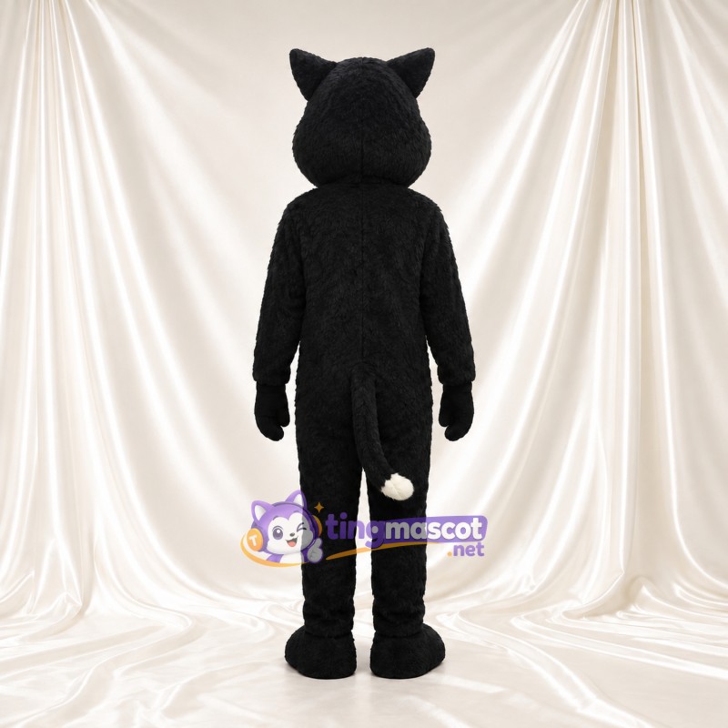 Black and White Cat Mascot Costume - Green Eyes and White Chest Black and White Cat Mascot Costume - Green Eyes and White Chest