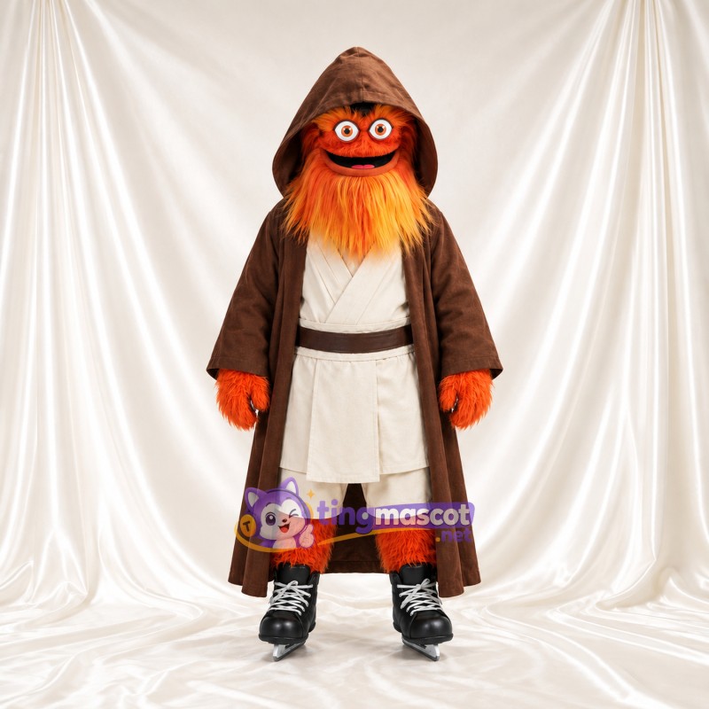 Costume de mascotte Magicien – orange – Tunique longue (marron) Costume de mascotte Magicien – orange – Tunique longue (marron)