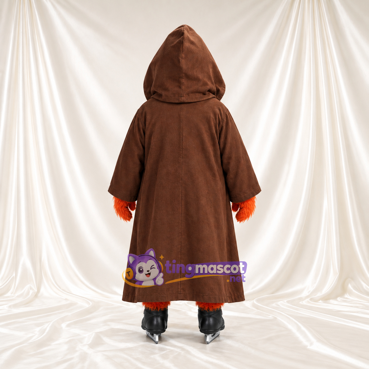 Costume de mascotte Magicien – orange – Tunique longue (marron) Costume de mascotte Magicien – orange – Tunique longue (marron)