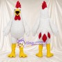 Costume de mascotte Coq – blanc – Crête (haut, rouge); Jambes (jaune)