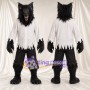 Black Werewolf Mascot Costume - Torn White Shirt and Black Pants