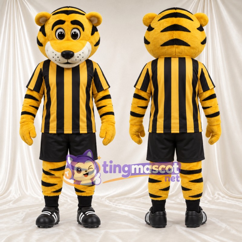 Costume de mascotte Tigre – jaune – Chemise (noir, rayé); Short (noir)