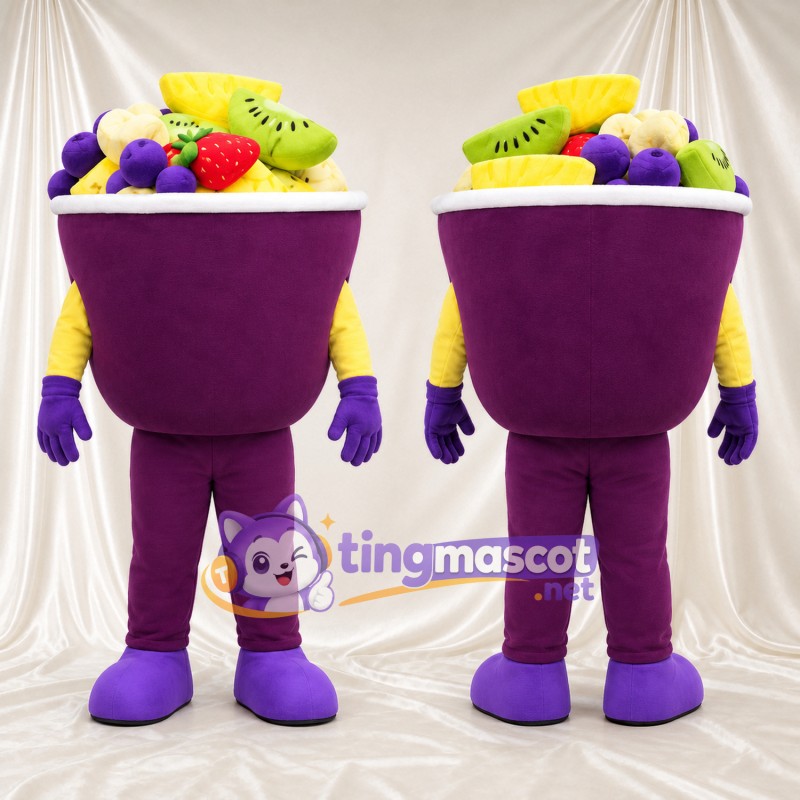 Costume de mascotte Coupe de fruits – violet – Garniture de fruits (assorti)