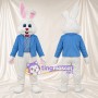 Costume de mascotte Lapin – blanc – Chemise (bleu, à motifs, bleu)
