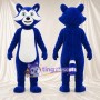 Costume de mascotte Raton laveur – bleu – Visage (blanc); Ventre (blanc)
