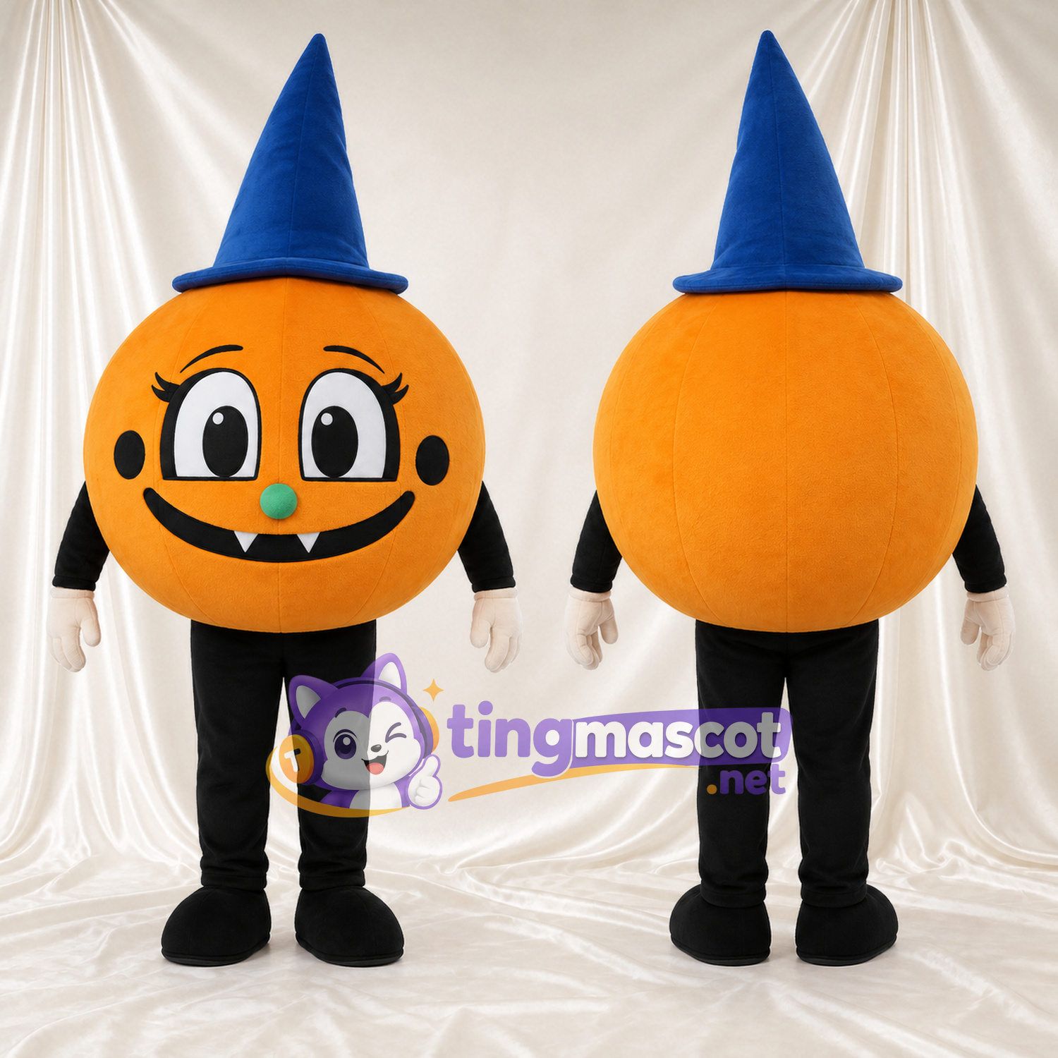 Costume de mascotte Citrouille – selon la photo – Chapeau (bleu, pointu); Jambes (noir) Costume de mascotte Citrouille – selon la photo – Chapeau (bleu, pointu); Jambes (noir)