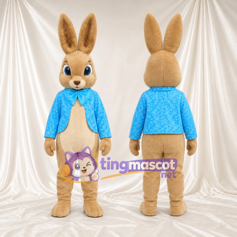 Costume de mascotte Peter Rabbit – selon la photo – Veste (bleu, fleuri)