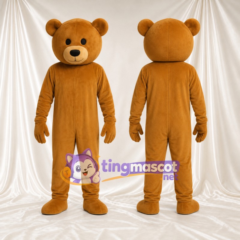 Costume de mascotte Nounours – marron – Tête (rond); Museau (brun clair)