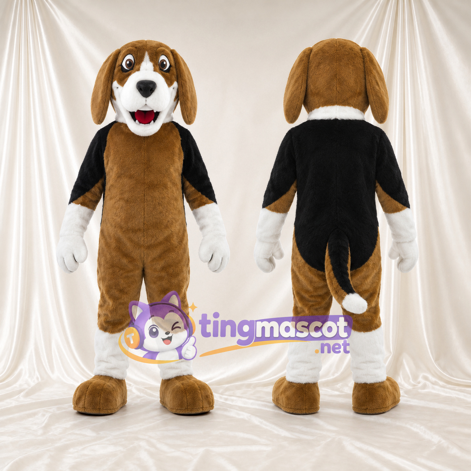 Maskottchenkostüm Beagle – wie abgebildet – Handschuhe (weiß); Unterschenkel (weiß) Maskottchenkostüm Beagle – wie abgebildet – Handschuhe (weiß); Unterschenkel (weiß)