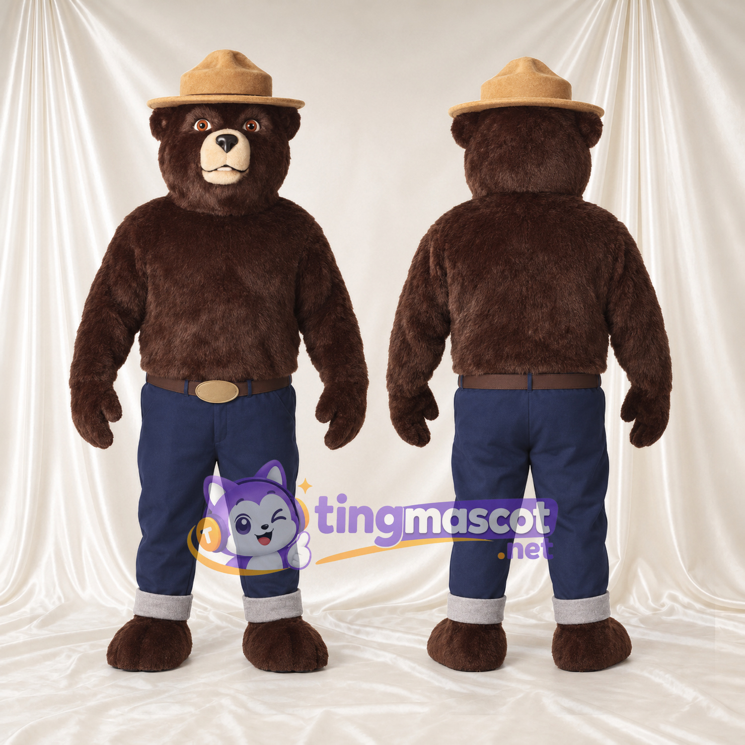 Maskottchenkostüm Smokey Bear – wie abgebildet – Hut (hellbraun) Maskottchenkostüm Smokey Bear – wie abgebildet – Hut (hellbraun)