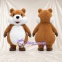 Costume de mascotte Hamster – marron – Ventre (rond, blanc); Joues (gonflé)