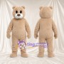 Costume de mascotte Nounours – beige – Museau (blanc); Yeux (ovale, noir)