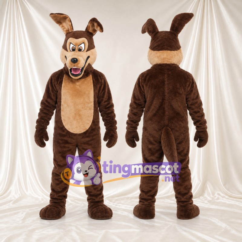 Maskottchenkostüm Wile E. Coyote – wie abgebildet – Ohren (geknickt); Bauch (hellbraun)