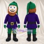 Bearded Elf Mascot Costume - Green Cap and Purple Tunic