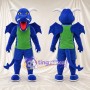 Blue Dragon Mascot Costume - Green Sports Vest and Blue Shorts