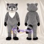 Costume de mascotte Raton laveur – gris – Bavette au cou (blanc); Queue