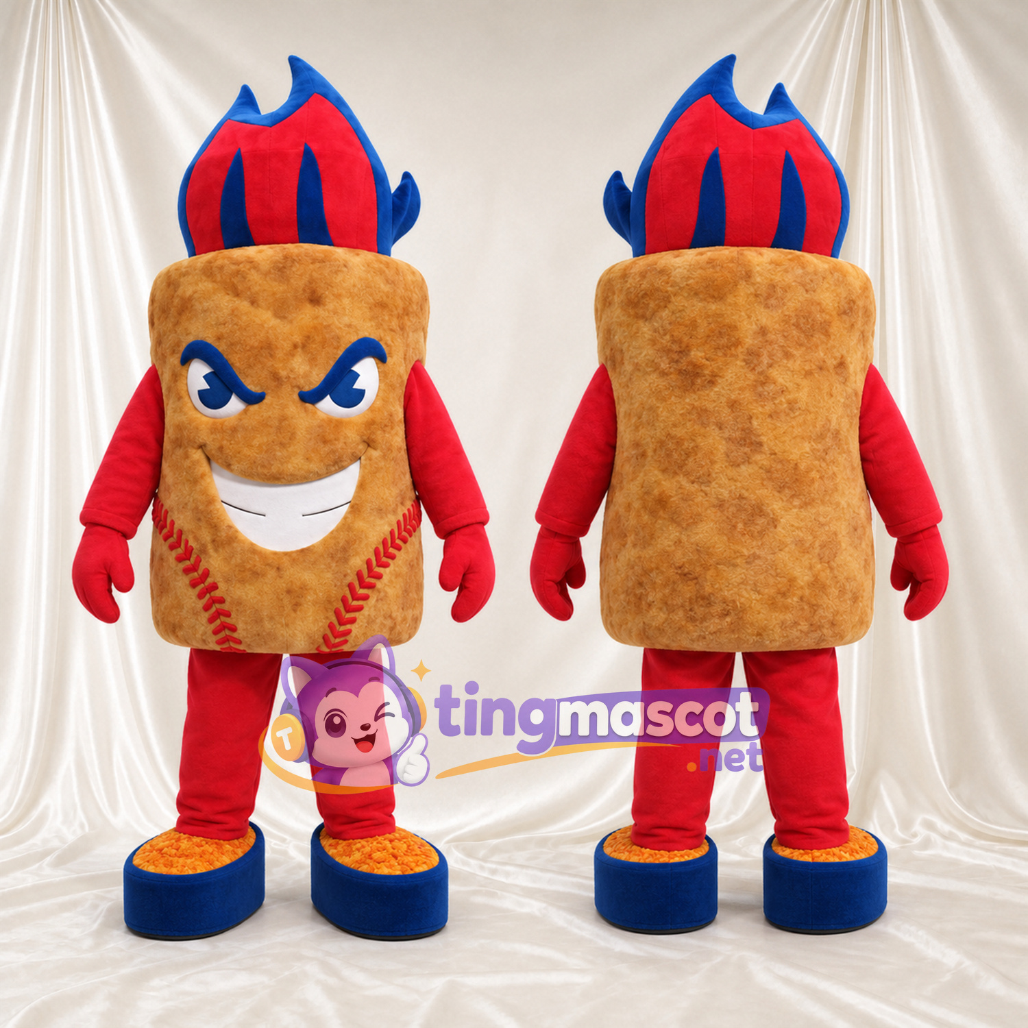 Costume de mascotte Balle de baseball – selon la photo – Membres (rouge); Chaussures (bleu) Costume de mascotte Balle de baseball – selon la photo – Membres (rouge); Chaussures (bleu)