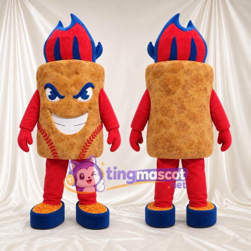 Costume de mascotte Balle de baseball – selon la photo – Membres (rouge); Chaussures (bleu)