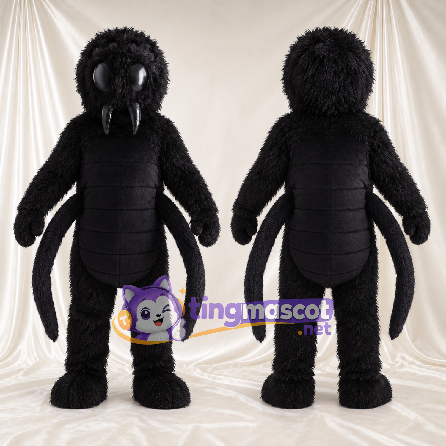 Costume de mascotte Araignée – noir – Jambes (long) Costume de mascotte Araignée – noir – Jambes (long)